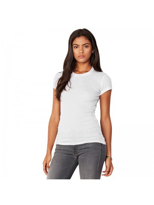 Plain crew neck t-shirt Sheer mini rib Bella 135 GSM